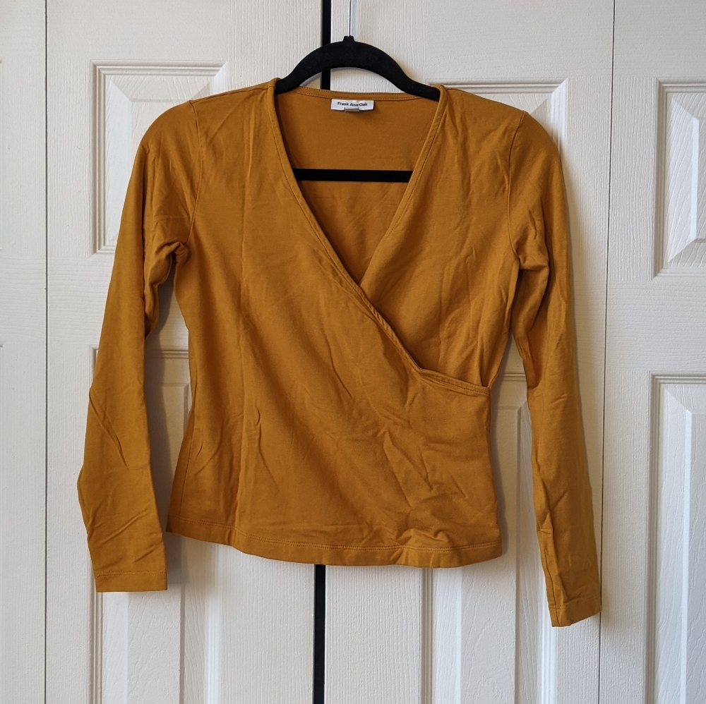 Frank and Oak mustard wrap long sleeve